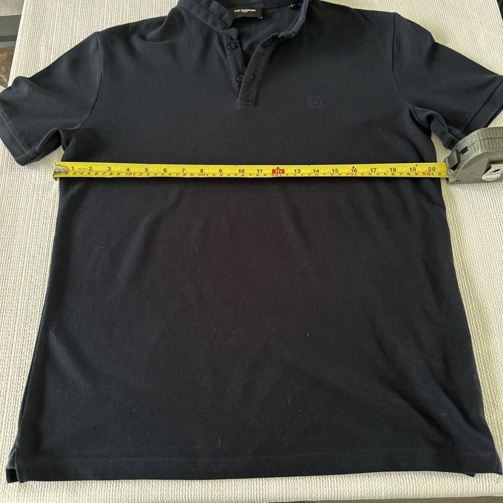 Men's The Kooples Short Sleeve Polo Shirt Dark Blue Small Mandarin Collar Mint